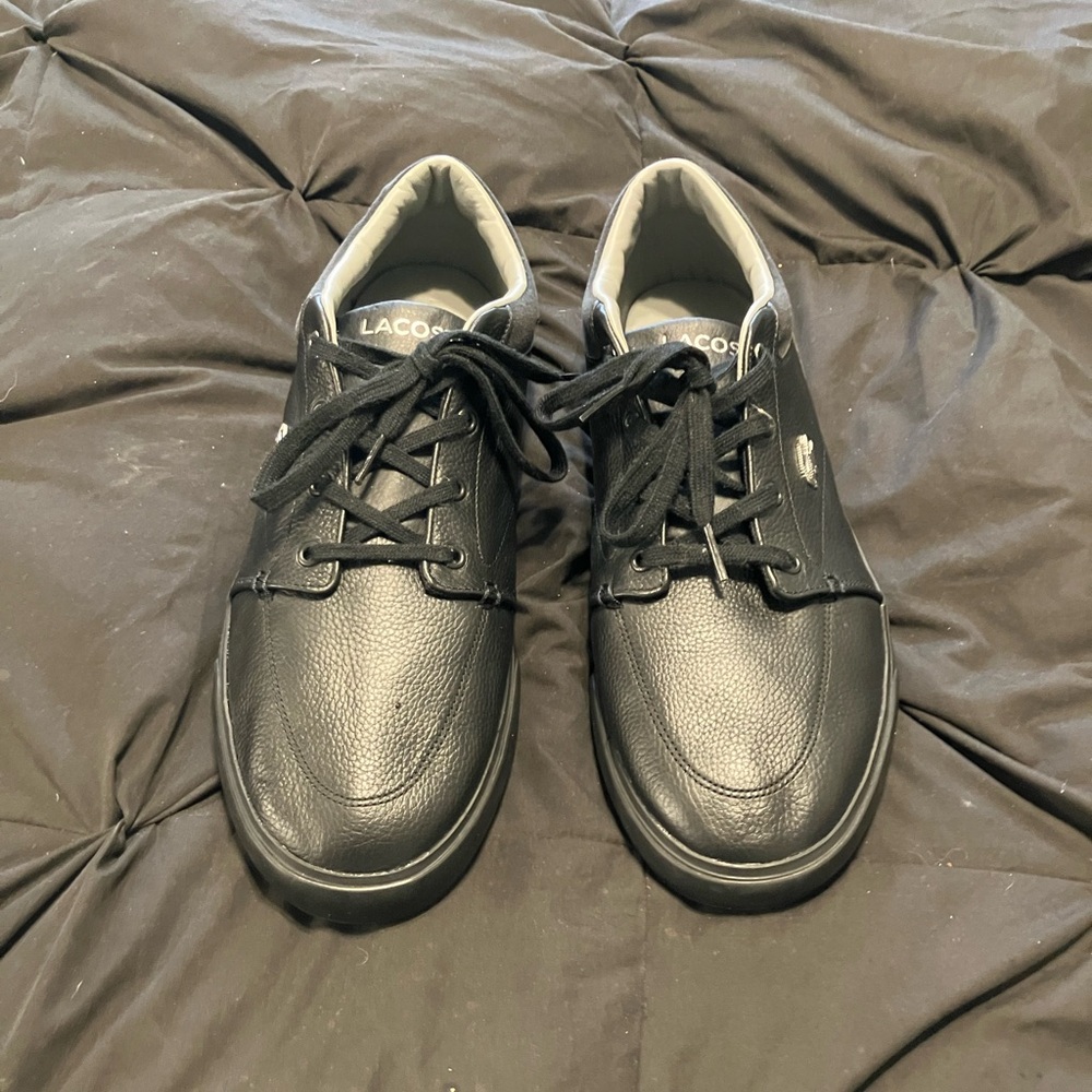 Lacoste Men's Black Leather Shoes